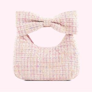 NWT Limited Edition Stoney Clover Lane HBD Libby Funfetti Tweed Bow Handle Bag